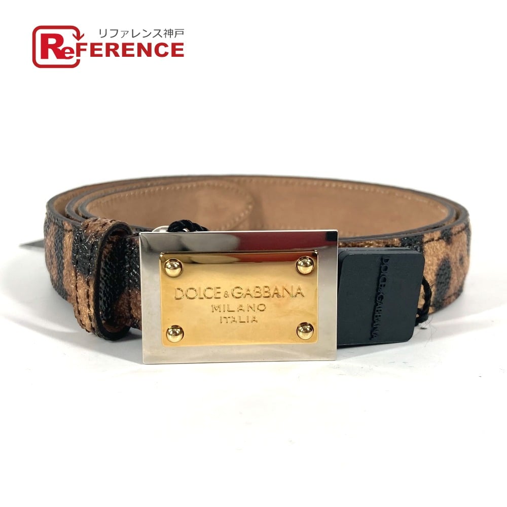 Dolce & Gabbana DOLCE&GABBANA Logo Leopard Leopard print Leopard  belt PVC Brown/Black