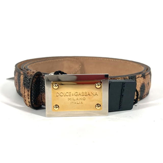 Dolce & Gabbana DOLCE&GABBANA Logo Leopard Leopard print Leopard  belt PVC Brown/Black - view 2