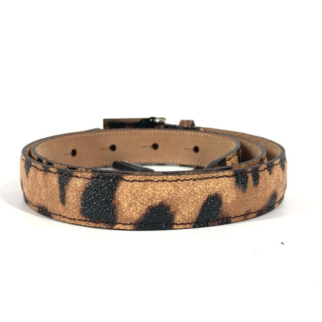 Dolce & Gabbana DOLCE&GABBANA Logo Leopard Leopard print Leopard  belt PVC Brown/Black - view 3