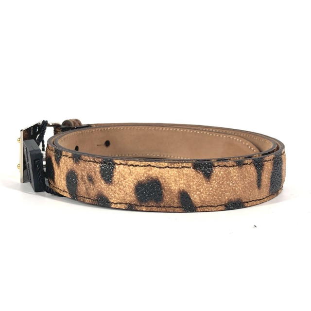 Dolce & Gabbana DOLCE&GABBANA Logo Leopard Leopard print Leopard  belt PVC Brown/Black - view 4