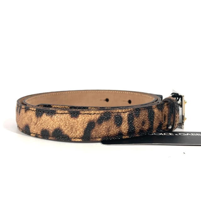 Dolce & Gabbana DOLCE&GABBANA Logo Leopard Leopard print Leopard  belt PVC Brown/Black - view 5