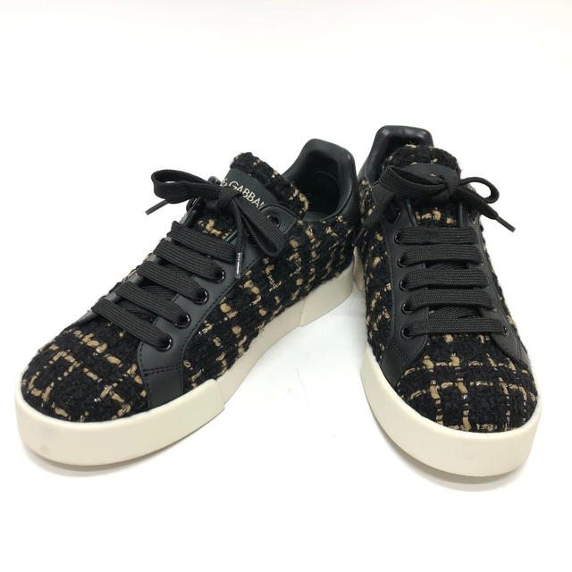 Dolce & Gabbana DOLCE&GABBANA Tweed Logo  sneakers tweed Black - view 2