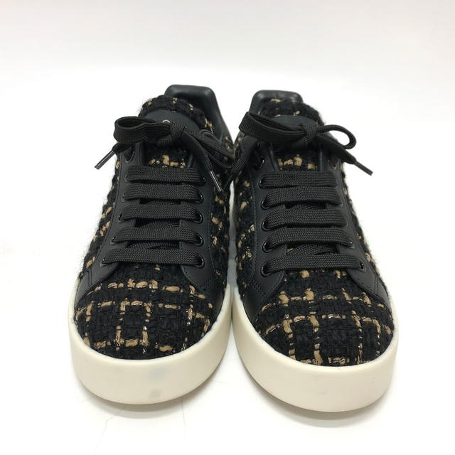 Dolce & Gabbana DOLCE&GABBANA Tweed Logo  sneakers tweed Black - view 3