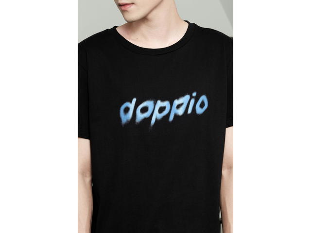 doppio doppio Trace T-Shirt A [Black] - view 3