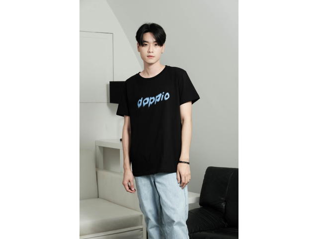 doppio doppio Trace T-Shirt A [Black] - view 4