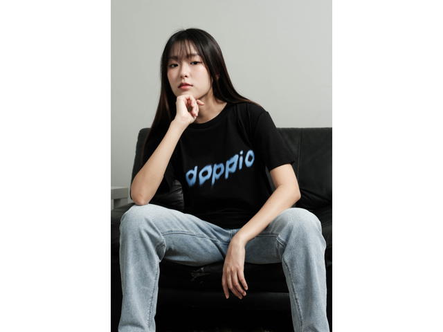 doppio doppio Trace T-Shirt A [Black] - view 5