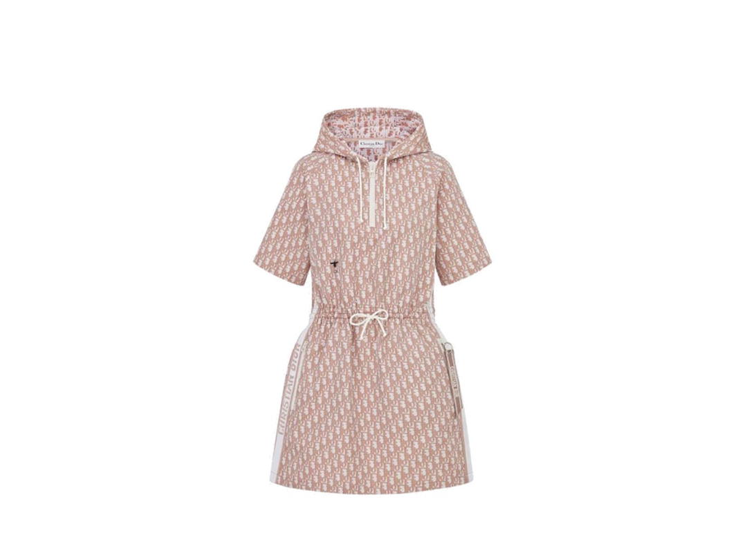 Dior Dior Oblique Technical Taffeta Hooded Dress Pink