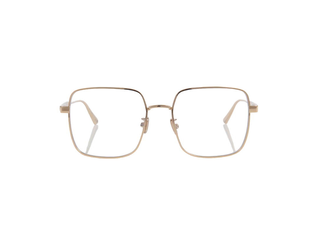 Dior Dior CannageO S1f Square Glasses In Gold Frame With Light Blue Lens