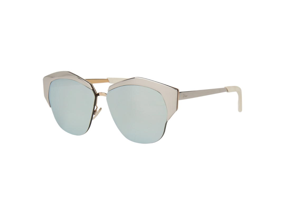 Dior Dior D4WDC Reflective Sunglasses In Silver Metal Acetate With Gray Lenes