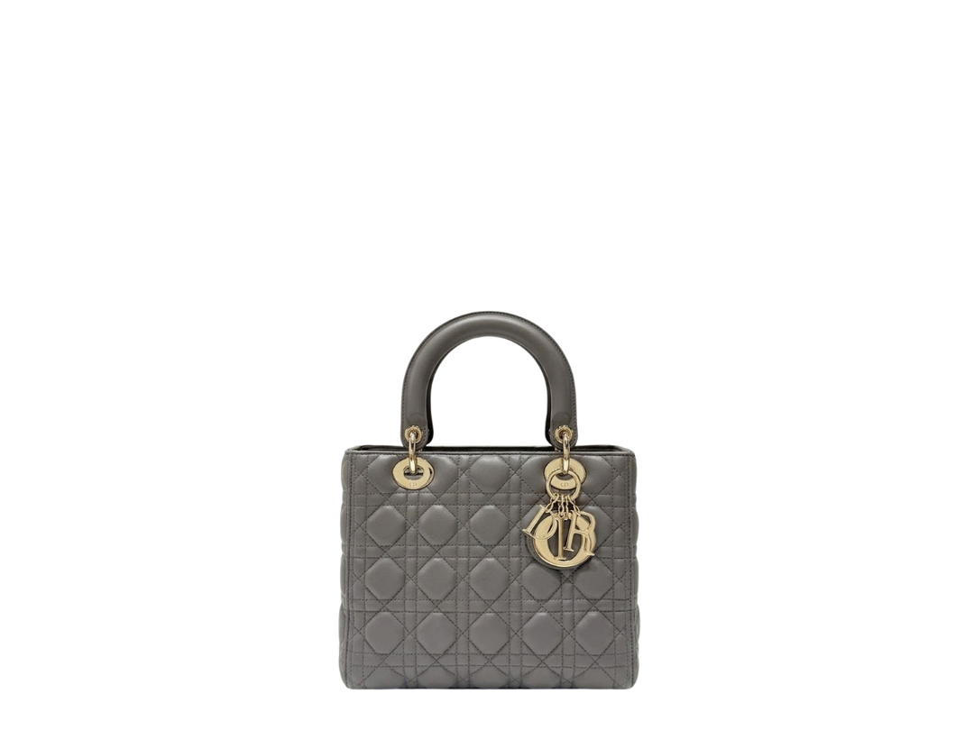 Dior Dior Medium Lady Dior Bag Gray