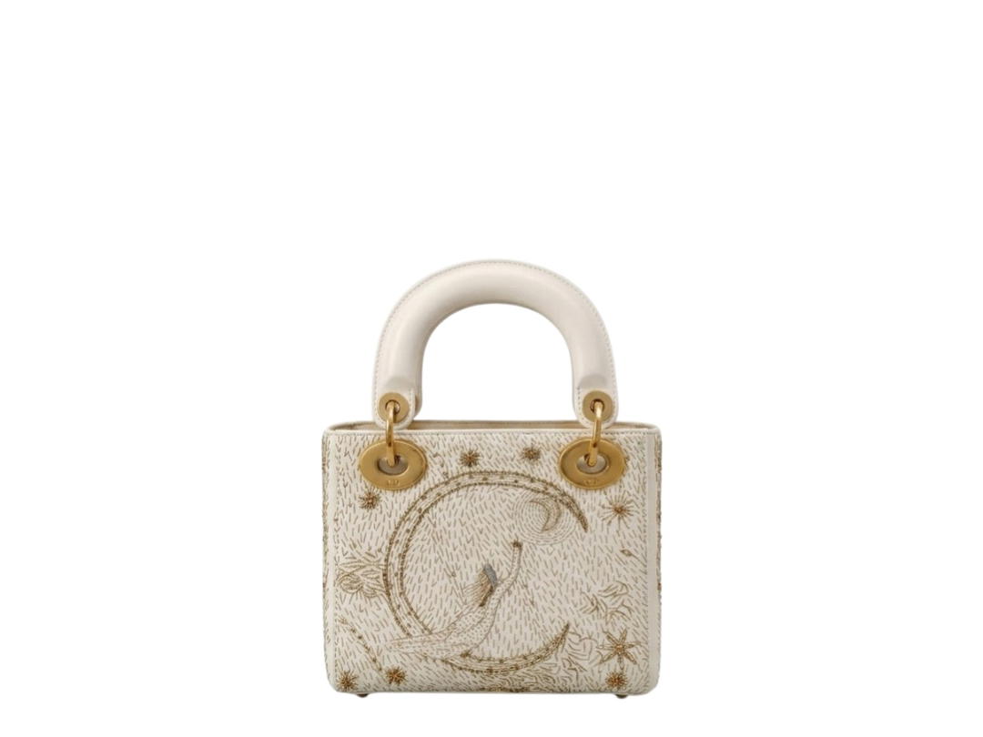 Dior Dior Mini Lady Dior The Moon in My Eyes White