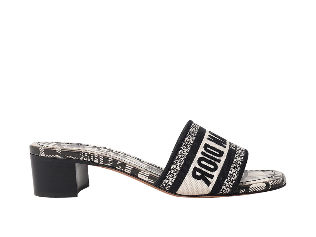 Dior Dior Embroidered Dway Slide Sandals Black (W)