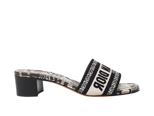 Dior Dior Embroidered Dway Slide Sandals Black (W) - view 1