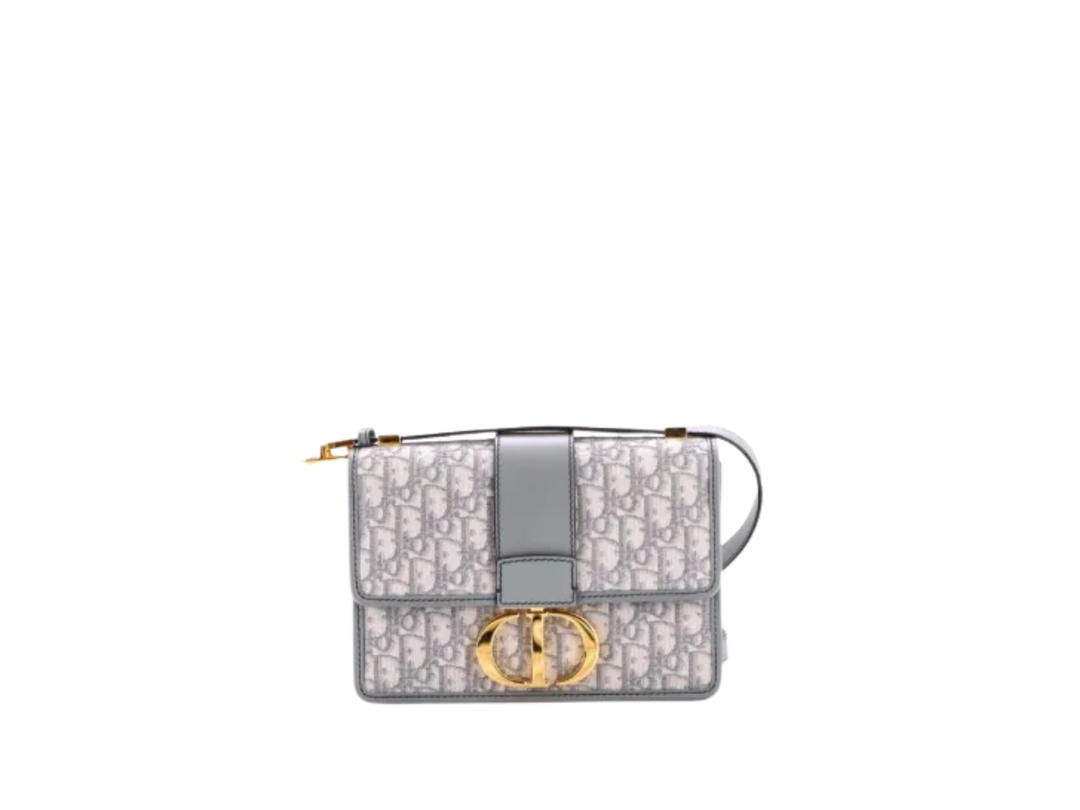 Dior Dior 30 Montaigne Flap Bag Blue Gray