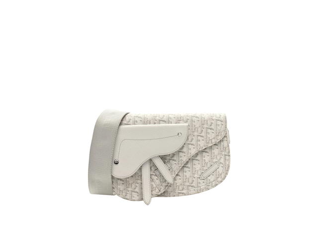 Dior Dior Saddle Oblique Coated Canvas Bag White Grey - view 1
