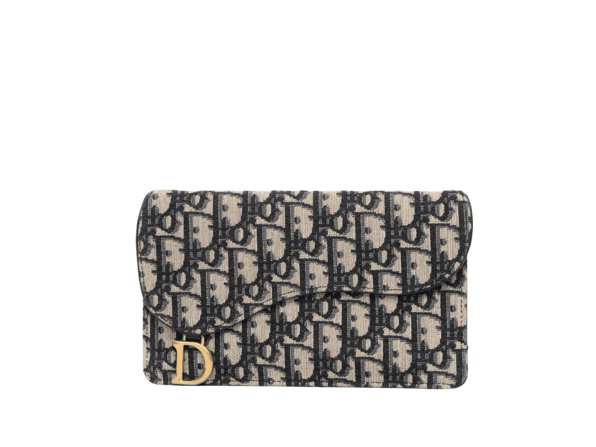 Dior Dior Saddle Wallet Navy Oblique Ghw Navy