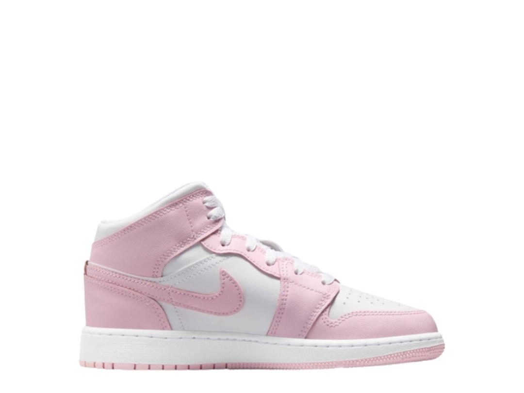 Jordan Nike Air Jordan 1 Mid Pink Foam Fire Red (GS)