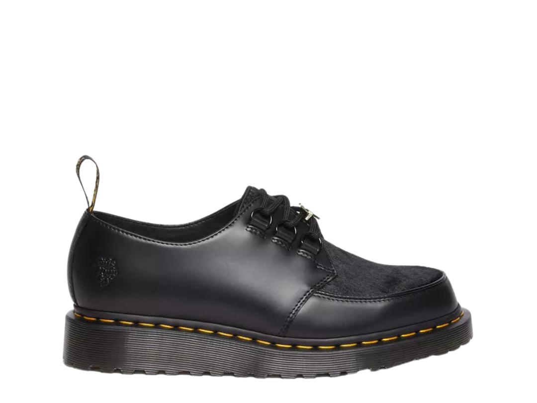 Dr. Martens Dr. Martens Ramsey Girls Don't Cry Hair-on Leather Creeper Shoes Black-Smooth+Hair On