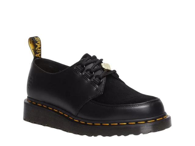 Dr. Martens Dr. Martens Ramsey Girls Don't Cry Hair-on Leather Creeper Shoes Black-Smooth+Hair On - view 2
