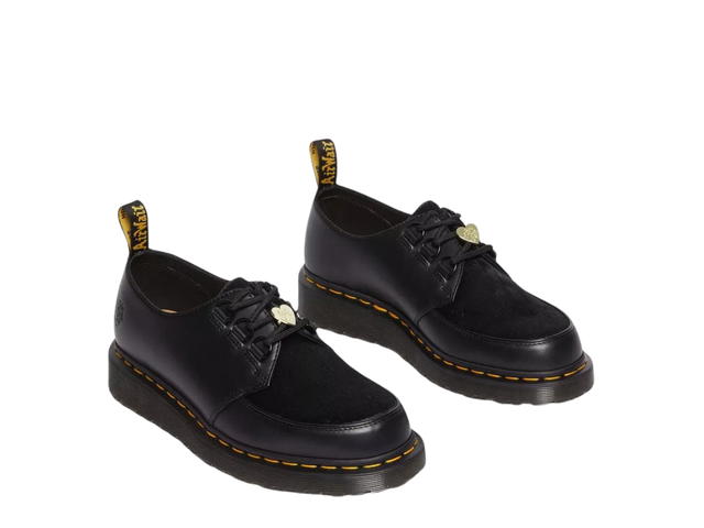 Dr. Martens Dr. Martens Ramsey Girls Don't Cry Hair-on Leather Creeper Shoes Black-Smooth+Hair On - view 3