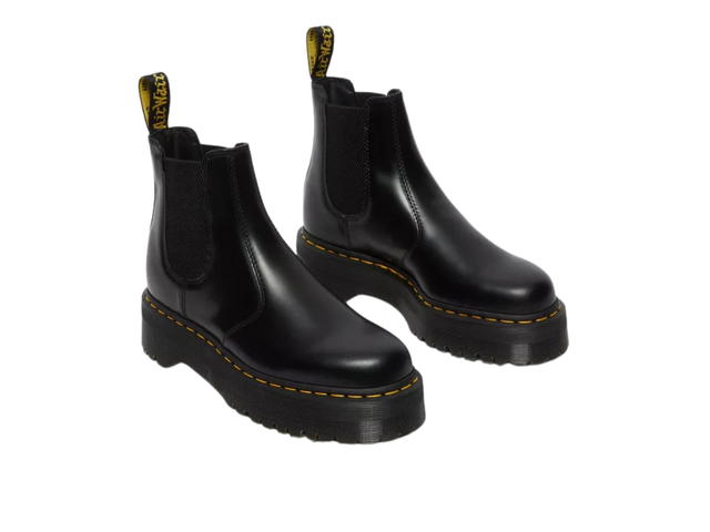 Dr. Martens Dr. Martens 2976 Quad Smooth Leather Platform Chelsea Boots Black - view 2