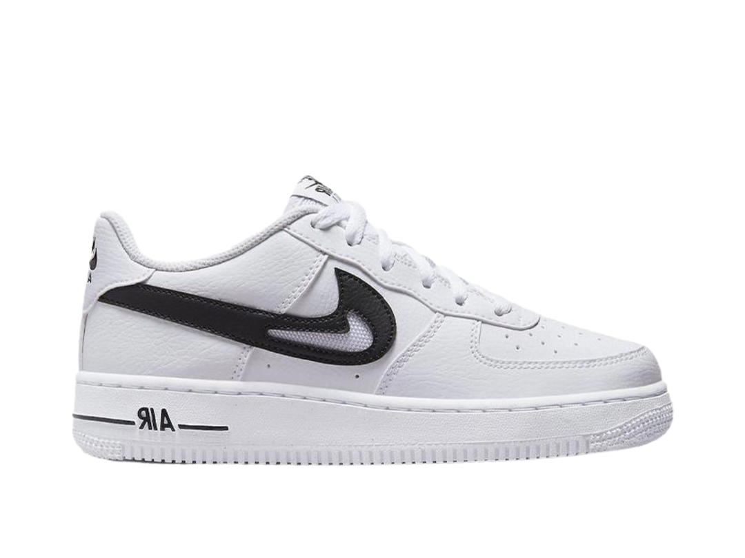Nike Nike Air Force 1 Low Cut Out Swoosh White Black GS