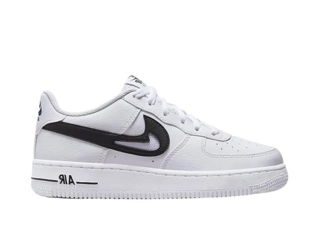 Nike Nike Air Force 1 Low Cut Out Swoosh White Black GS - view 1