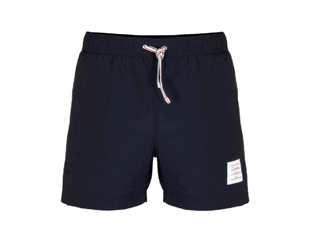 Thom Browne THOM BROWNE DRAWCORD WAIST SWIM SHORTS IN NAVY