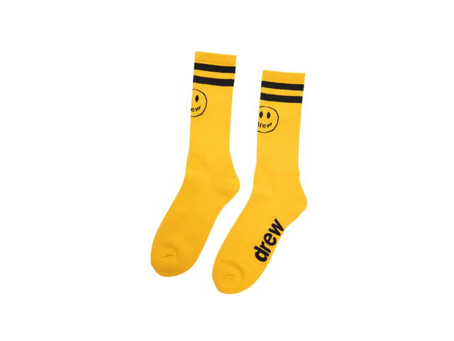 Drew House Drew House 2 Pack Mascot Stripe Socks Black Golden Yellow - view 2