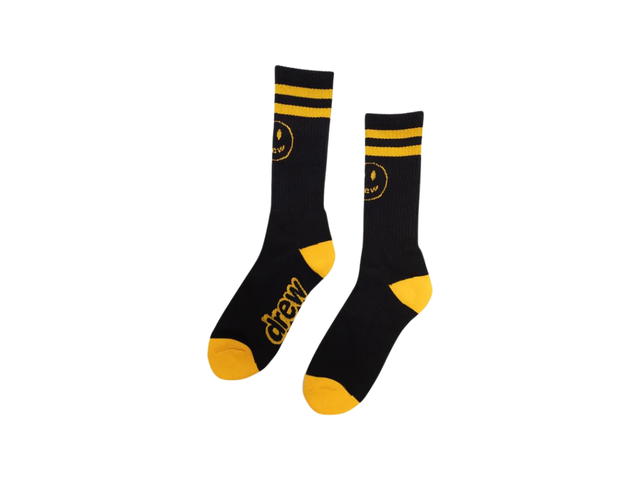 Drew House Drew House 2 Pack Mascot Stripe Socks Black Golden Yellow - view 3