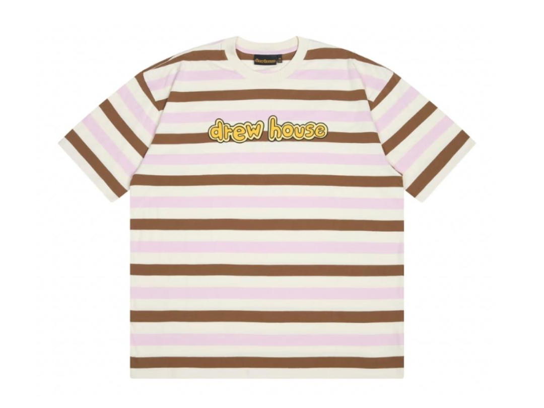 Drew House Drew House Cartoon Font Ss Tee Neapolitan Stripe