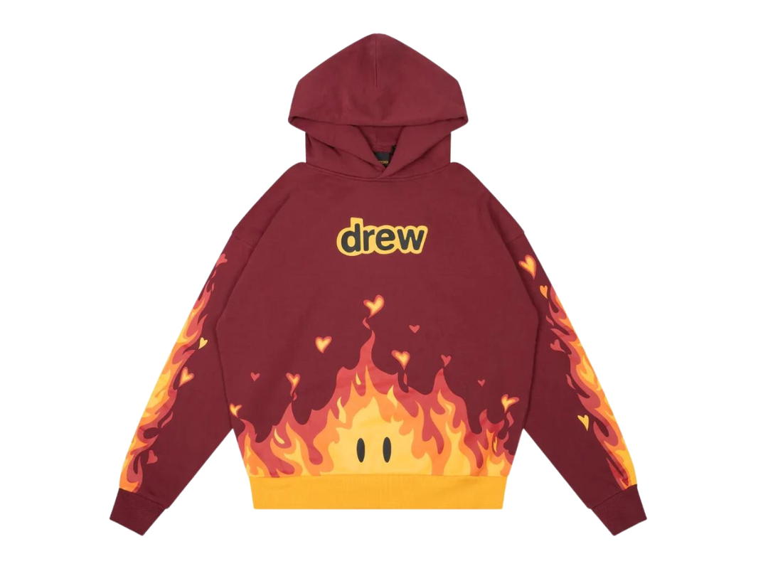 Drew House Drew House Fire Hoodie Burgundy