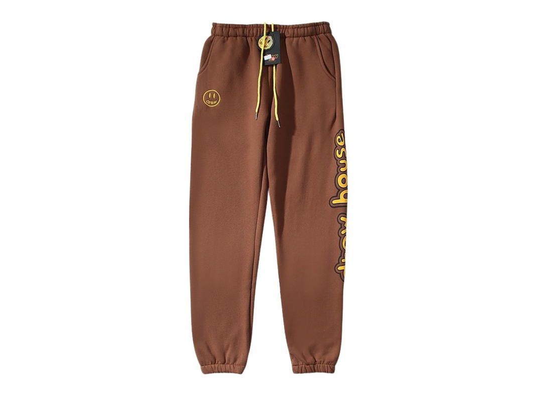 Drew House Drew House Joggers Track Sweatpants With Designer Cartoon Brown-Yellow