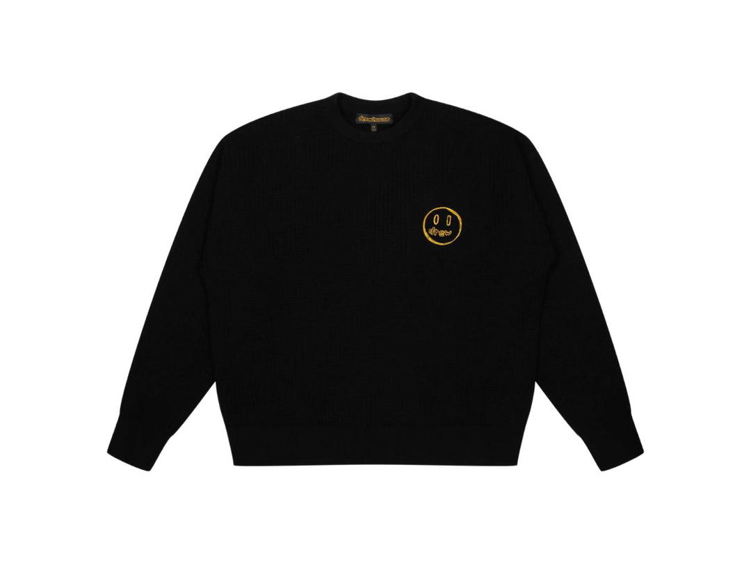 Drew House drew house Sketch Mascot Waffle Sweater Black