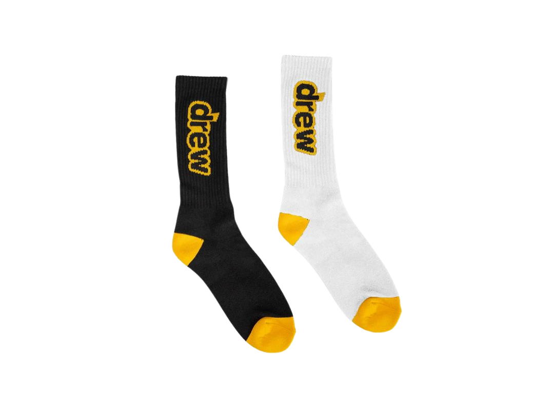 Drew House Drew House Socks 2pk Black White