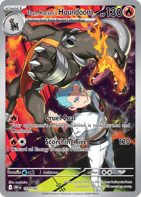 Pokemon Pokemon Team Rocket's Houndoom IR [DRI 191/182] Scarlet & Violet "Destined Rivals" (EN)