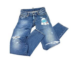 Buy DSQUARED2 S73LA0295 smurfs Collaboration Denim pants Denim blue at Sasom – Authentic and Ready to Ship