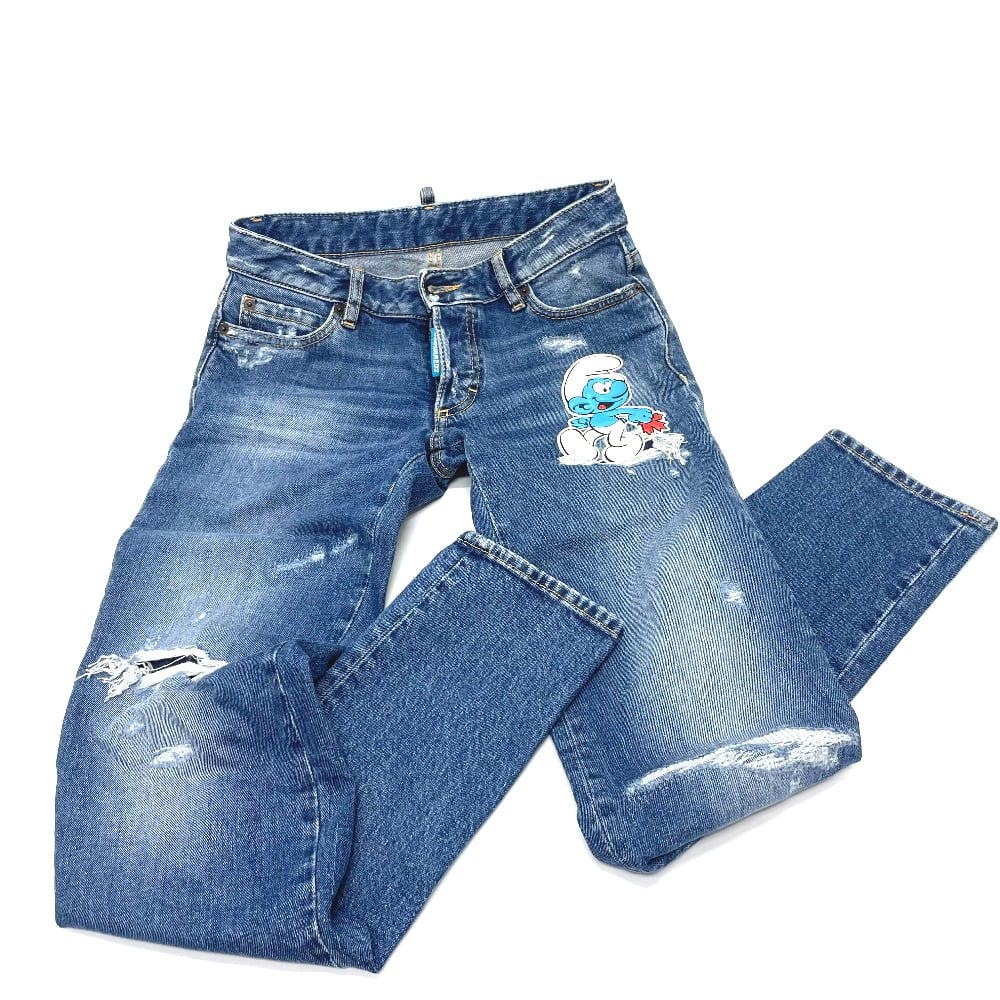 Dsquared2 DSQUARED2 S73LA0295 smurfs Collaboration Denim pants Denim blue