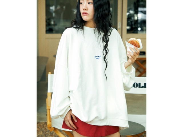 DUCKYBOY Duckyboy Oversized Jumper Ivory - view 3