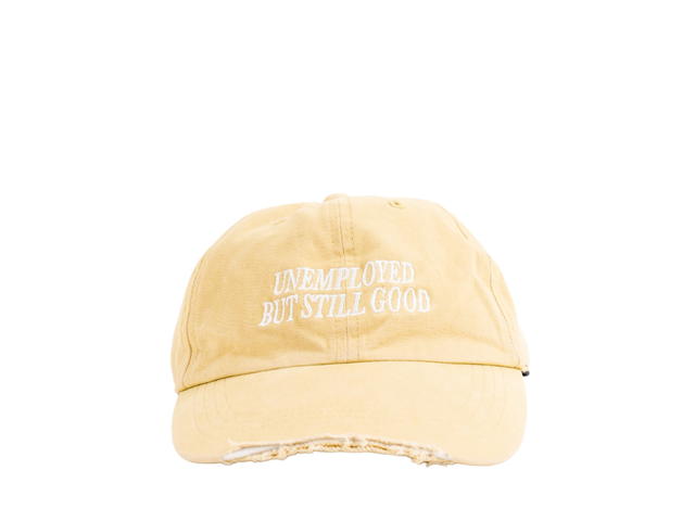 DUCKYBOY Duckyboy Ripped Cap Unemployed But Still Good Beige - view 1