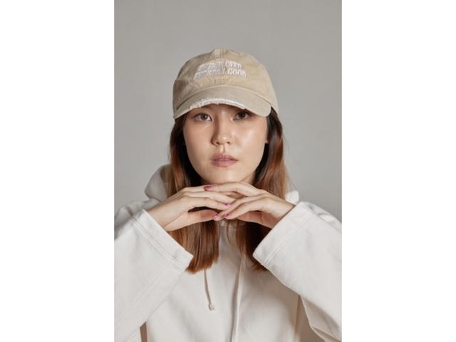 DUCKYBOY Duckyboy Ripped Cap Unemployed But Still Good Beige - view 4