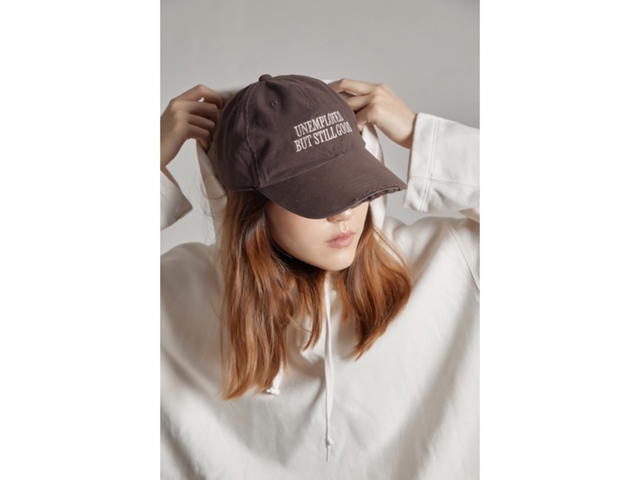 DUCKYBOY Duckyboy Ripped Cap Unemployed But Still Good Brown - view 4