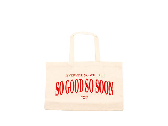 DUCKYBOY Duckyboy So Good So Soon Tote Ivory Red - view 1