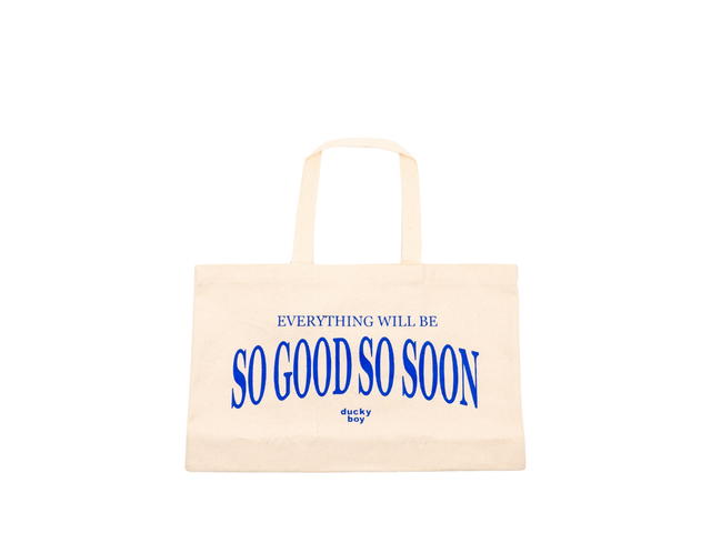 DUCKYBOY Duckyboy So Good So Soon Tote Ivory Royal Blue - view 1