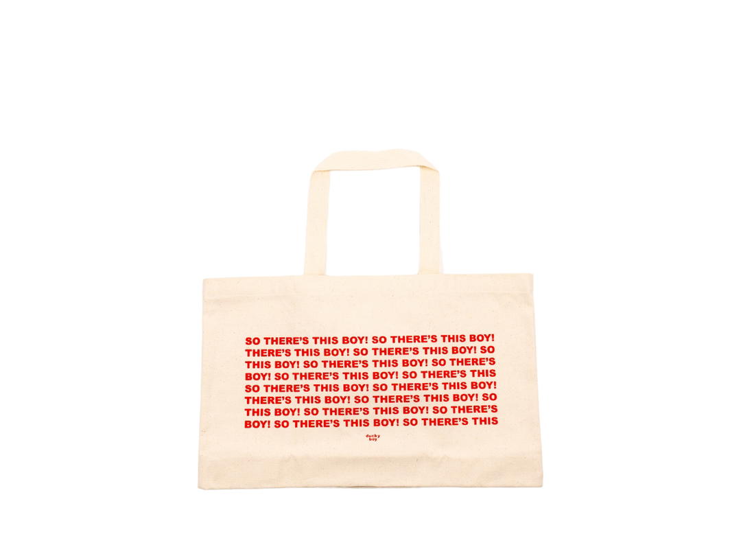 DUCKYBOY Duckyboy So There's This Boy Tote Ivory Red