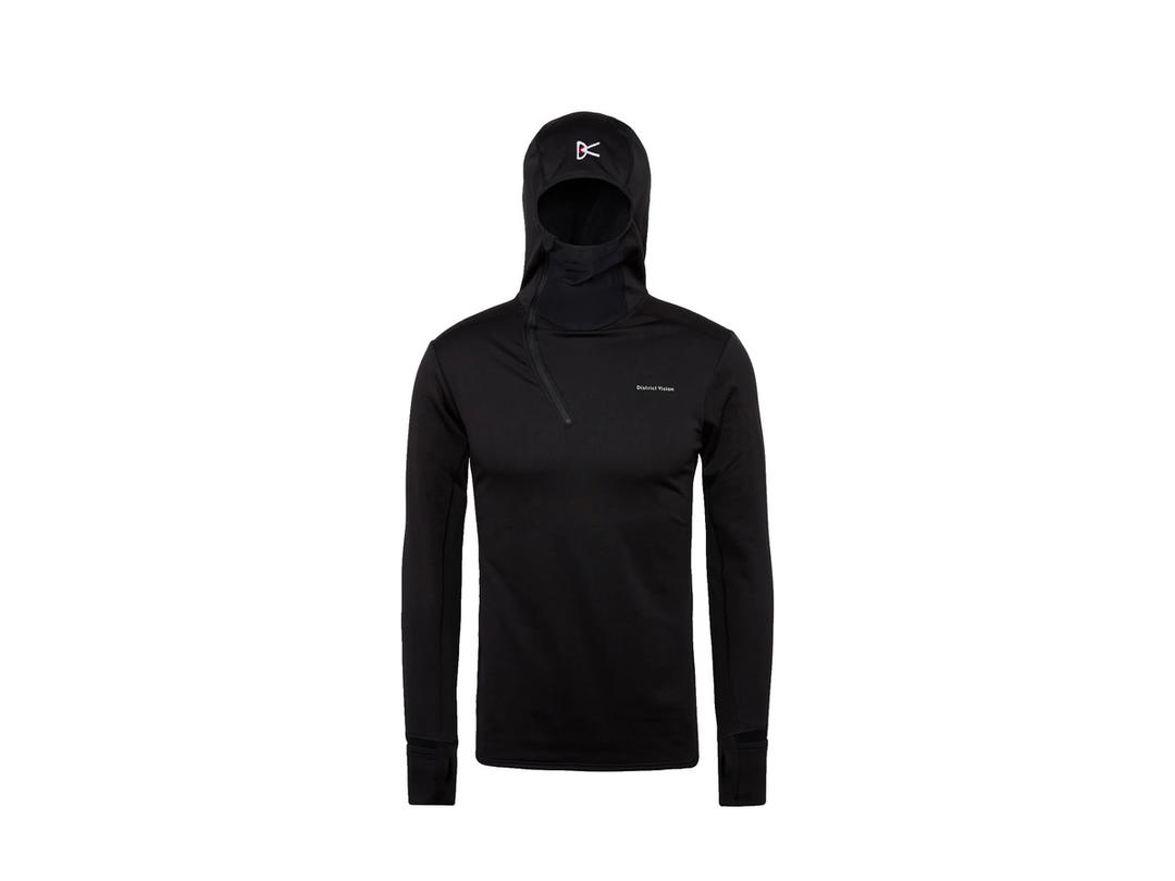 District Vision District Vision Hooded Grid Fleece Black