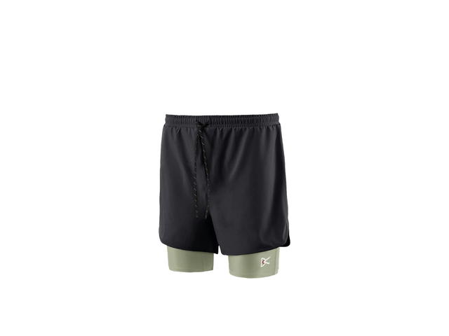 District Vision District Vision Layered Pocketed Trail Shorts Black/Ash - view 1