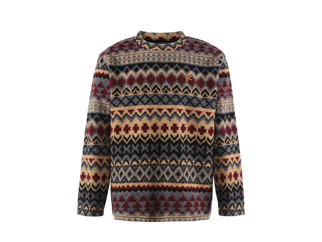 District Vision District Vision Jacquard Knit Crew Neck Fair Isle