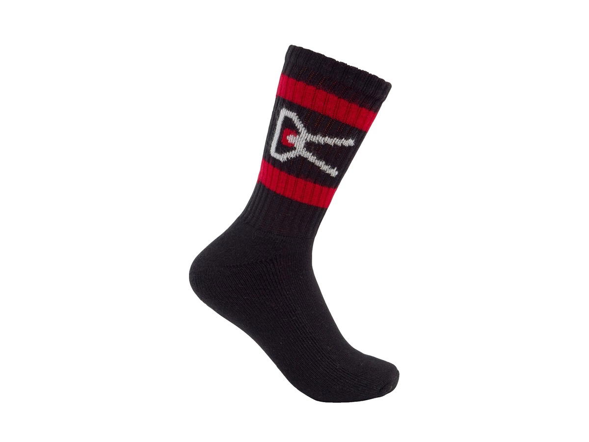District Vision District Vision USA Cotton Socks (2 Pack) Black Red Stripe
