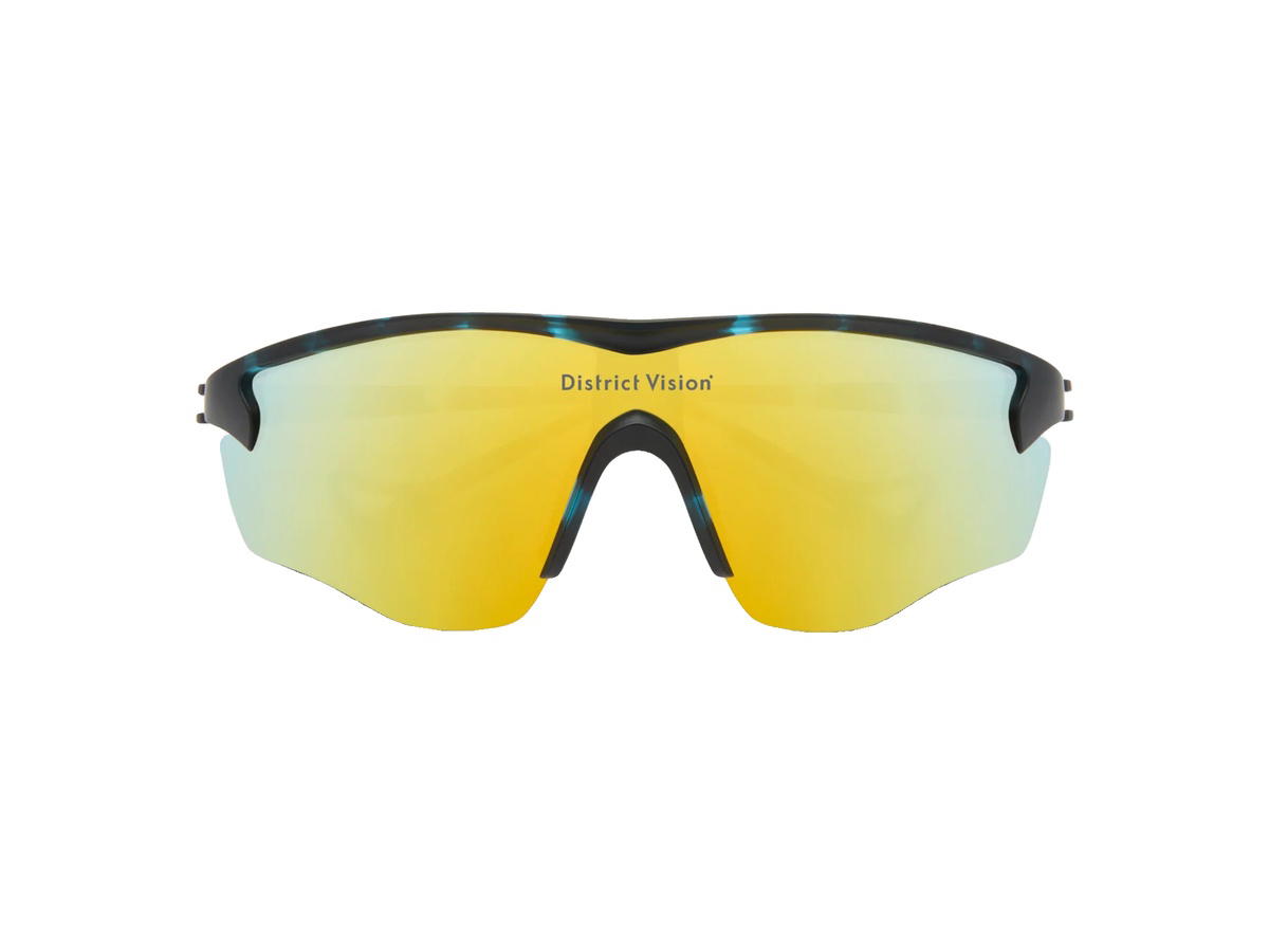 District Vision District Vision Junya Racer Glasses Midnight Mosaic D+ Fire Mirror Lenses